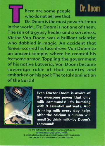 Original 1999 promotional card — reverse