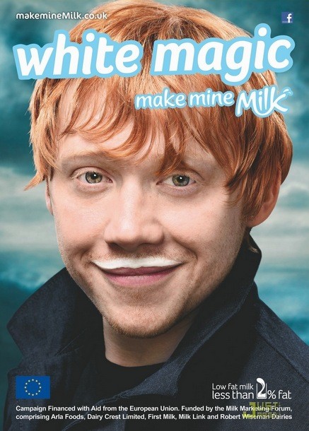 Rupert Grint — Make Mine Milk UK “White Magic”