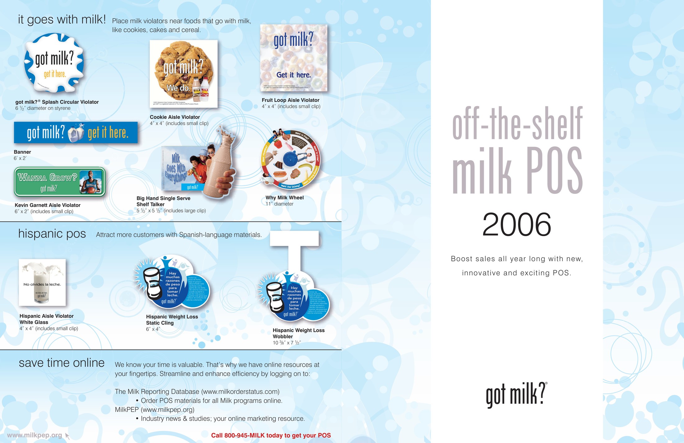 “off-the-shelf milk POS 2006” — got milk? retailer sell sheet