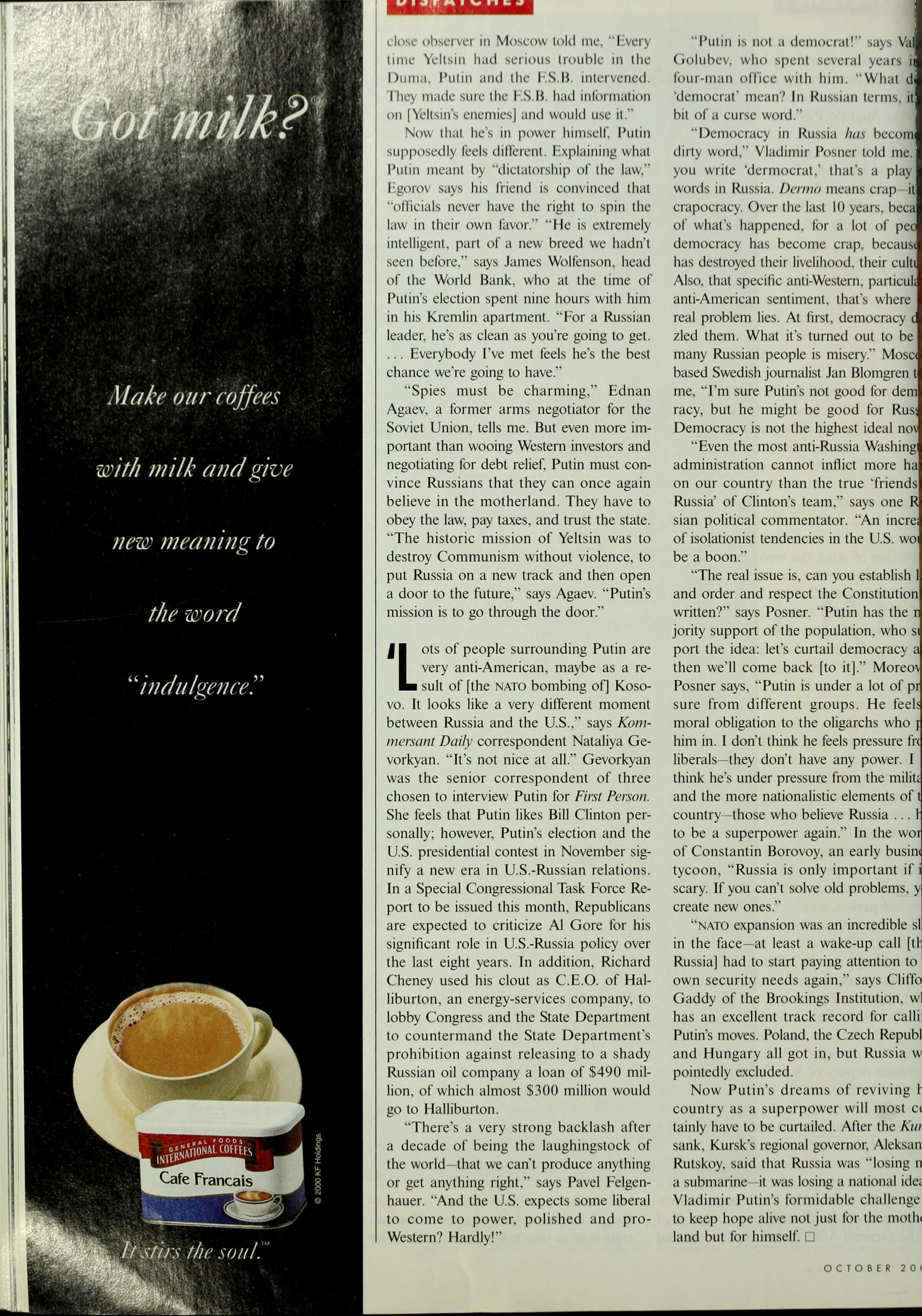 Cafe Francais — the full Vanity Fair page
