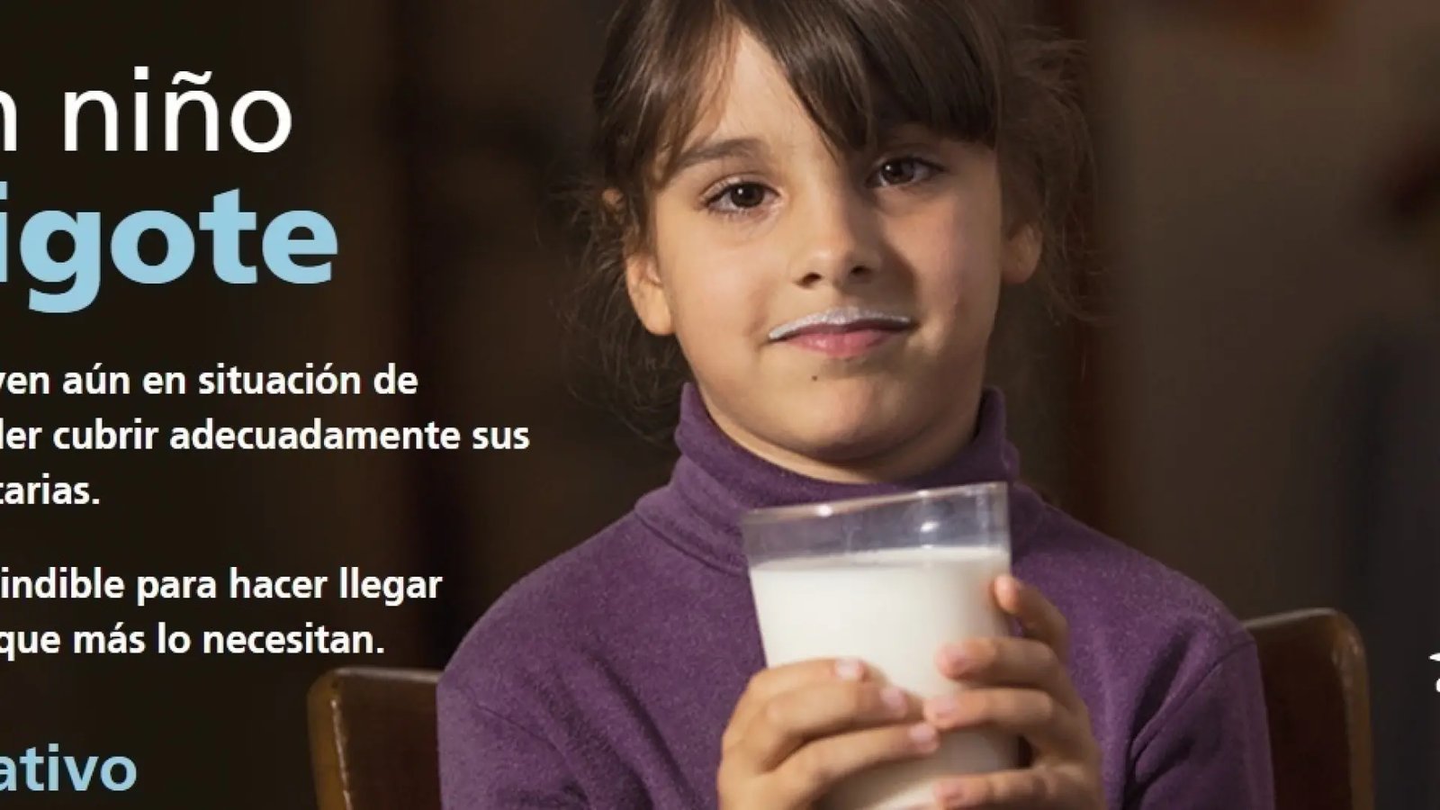 “Gran recogida de leche” poster (boy) with campaign logos