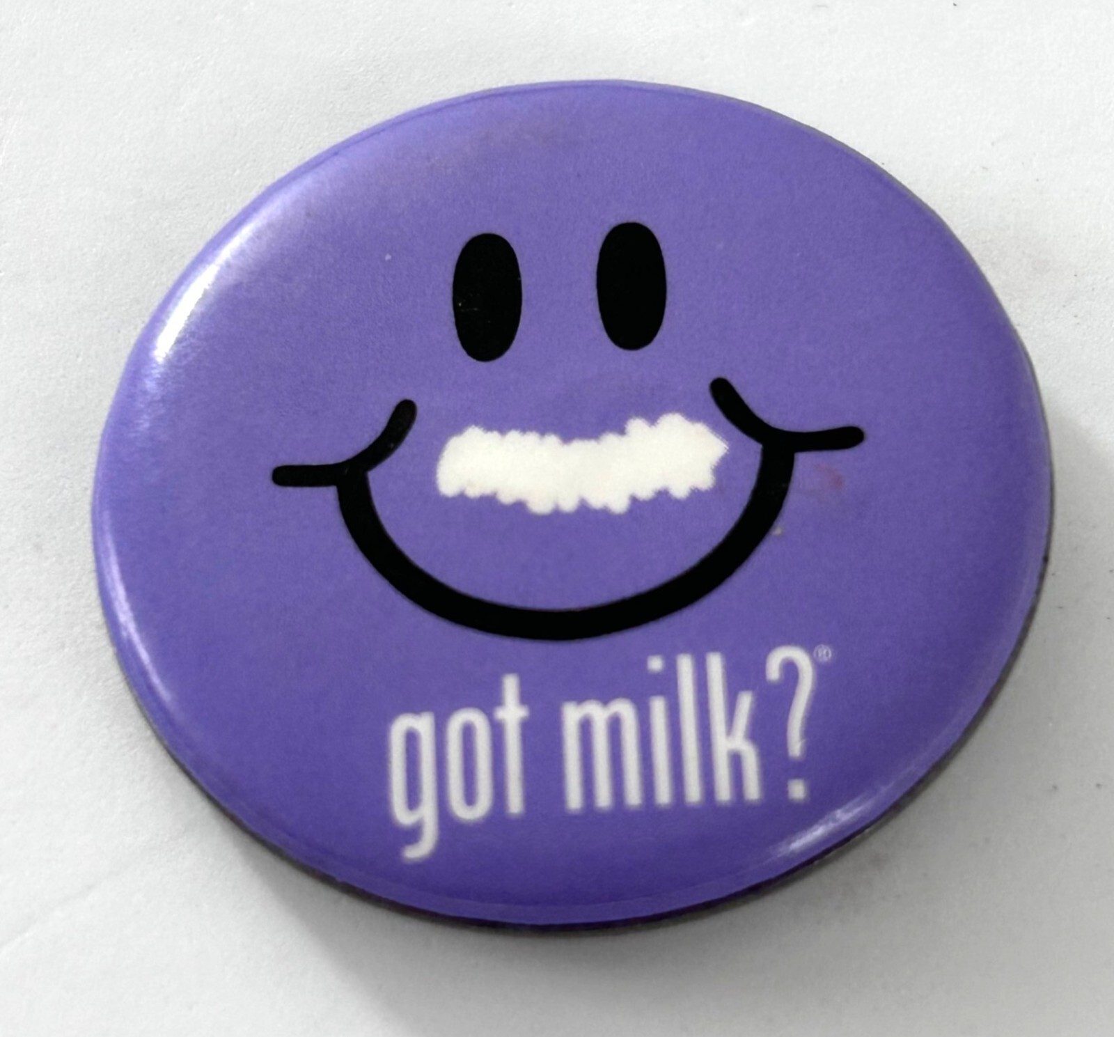 got milk? Purple Smiley-Face Button